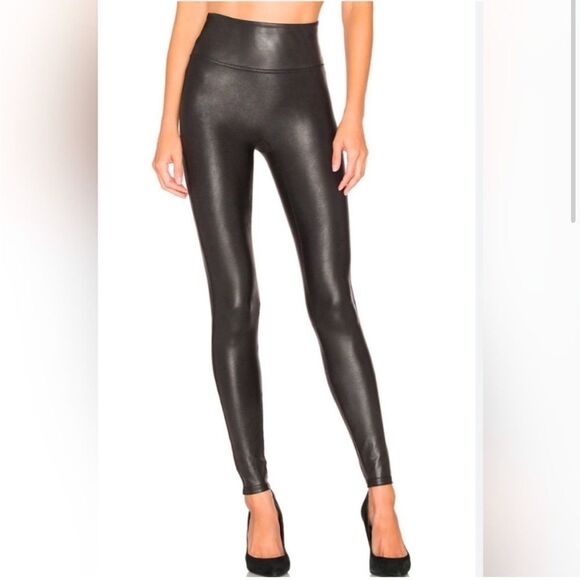 Spanx Faux Leather Leggings Size Large - Picture 2 of 9